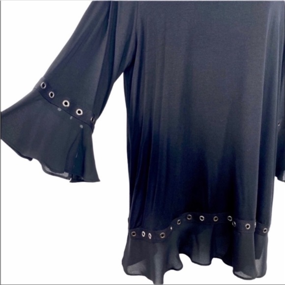 VISION USA grommets scoop neckline tunic top 1X - Picture 4 of 9